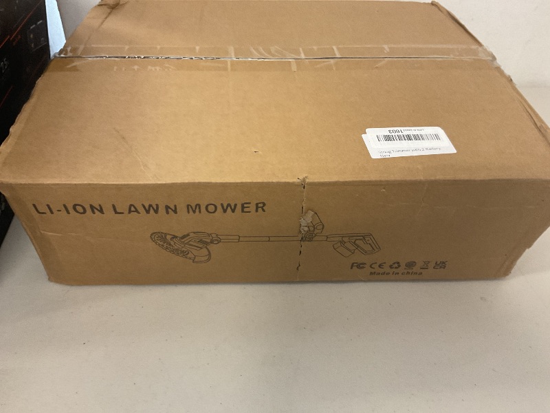 Photo 1 of Cordless Lawn Mower with Battery and Charger,21V Lawn Trimmer Grass Edger with Two 2.0Ah Li-Ion Battery Powered & 3 Cutting Blade Types, Compact Power Tool for Lawn Yard Work, Black