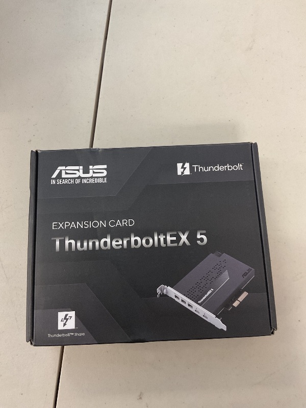 Photo 1 of ASUS ThunderboltEX 5 Expansion Card – Dual Thunderbolt™ 5 USB-C Ports, 120Gbps Bandwidth, DisplayPort™ 2.1, PCIe 4.0 x4, USB4®, Compatible for Intel 800 Series Motherboards
