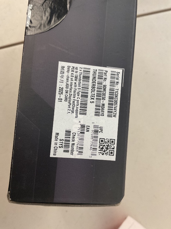 Photo 1 of ASUS ThunderboltEX 5 Expansion Card – Dual Thunderbolt™ 5 USB-C Ports, 120Gbps Bandwidth, DisplayPort™ 2.1, PCIe 4.0 x4, USB4®, Compatible for Intel 800 Series Motherboards