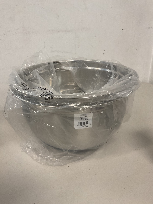 Photo 1 of Winco 8 Quart Heavy-Duty Stainless Steel Mixing Bowl with Non-Slip Base