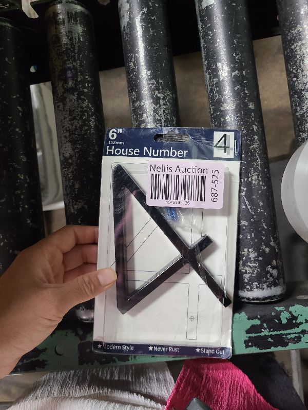 Photo 1 of 6" Stainless Steel Floating House Number 4, Metal Modern House Numbers, Mailbox Decor Number with Nail Kit, Coated Black, 911 Visibility Signage (Large 4)