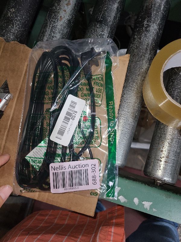 Photo 1 of 2-Slot Non-Polarized Right Angle Power Cord - 10 FT, NEMA 1-15P to IEC C7 90 Degree AC Power Cable, Universal (Figure 8) Power Supply, Black, with 25 Cable Ties