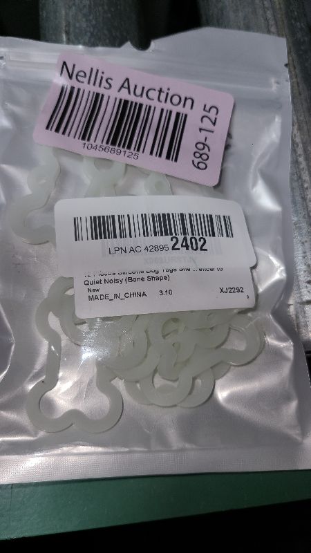 Photo 1 of 12 Pieces Silicone Dog Tags Silencer Dog Pet Name Tag Glow in The Dark Silencer to Quiet Noisy (Bone Shape)