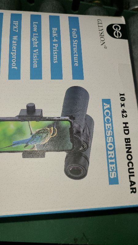 Photo 1 of 10X42 Professional HD Binoculars for Adults with Phone Adapter, High Power Binoculars with BaK4 prisms, Super Bright Lightweight & Waterproof Binoculars Perfect for Bird Watching, Hunting, Stargazing