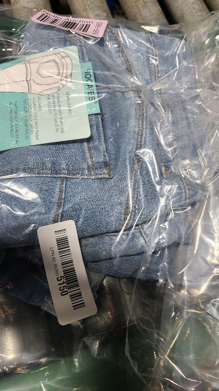 Photo 1 of  HOCAIES Women's Juniors Mid Rise Jean Shorts Folded Hem Denim Shorts for Women Color: 02 Light Denim Size: 12