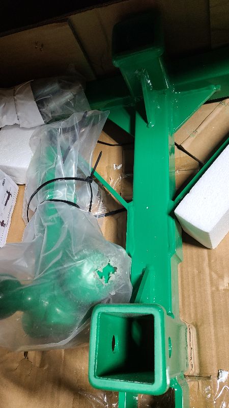 Photo 1 of 3 Point Trailer Hitch Dual 2” Receiver with Ball Hitch and Hook, 3 Point Hitch Receiver Tractor Mover Drawbar Hitch with Standard/5th Wheel/Goose Neck Connection, Cat.1 3 Point Hitch Attachment(Green)