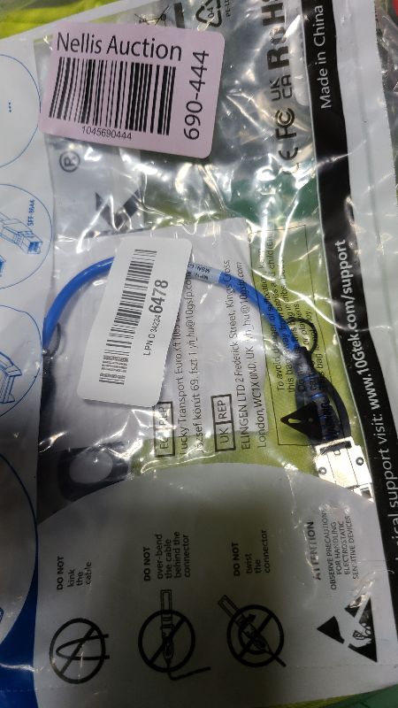 Photo 1 of 10Gtek [Blue Colored 10G SFP+ DAC Cable - Twinax SFP Cable for Ubiquiti UniFi Devices, 0.3-Meter(1ft)