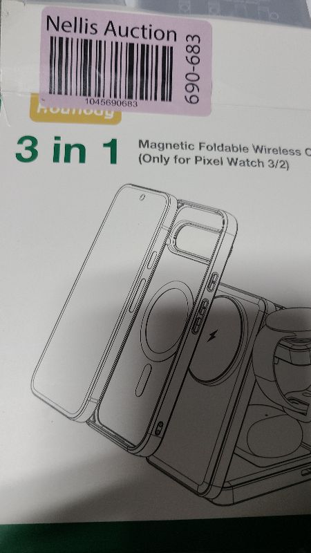 Photo 1 of 3 in 1 Magnetic Foldable Wireless Charger for Google Pixel Watch 3/2, 15W Fast Mag-Safe Charging Stand for Pixel 9 Pro XL 9 8 7 Pro/a 6 Pro & Pixel Buds Pro 2(Not Pixel Watch 1), with 18W Adapter