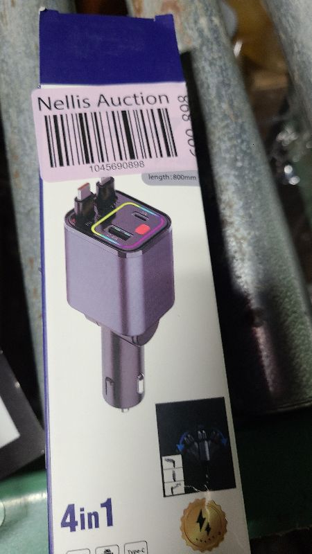 Photo 1 of [2025 Mirco-Version] 4 in 1 Retractable Car Charger,69W Car Charger USB C,Cigarette Lighter Adapter,Fast Charging for iPhone 16e/16/15/14,13,Samsung Galaxy,iPad,Pixel (Gray)