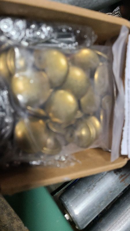 Photo 1 of 30 Pack Delicate Design Round Antique Brass Kitchen Cabinet Knobs Cupboard Door Knobs 1.18-INCH Yellow Bronze Drawer Handle Pulls Dresser Knobs with 30 Pcs Screws for Bathroom Drawer Door Hardware