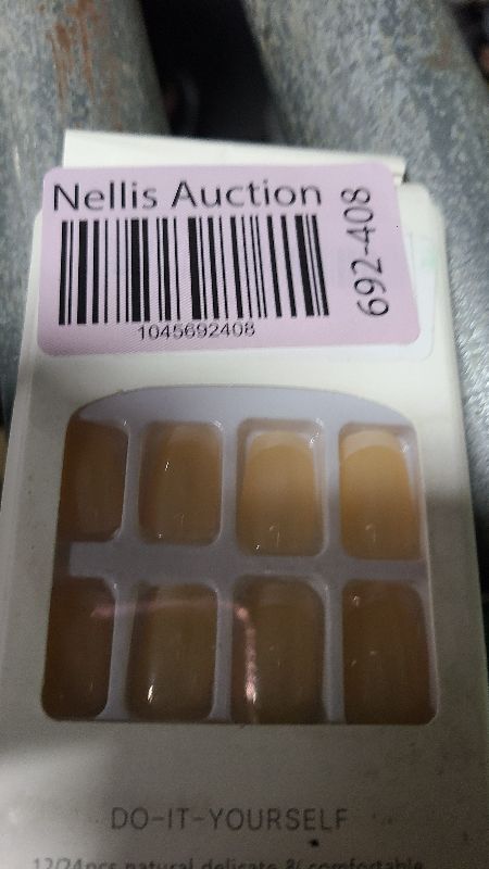 Photo 1 of 24 PCS Press on Nails, Short Square Diagonal French Gel Nail Fake Nails, Glue On Nails Kit, Reusable False Nails with Mini Nail File for Women, Diagonal French Square