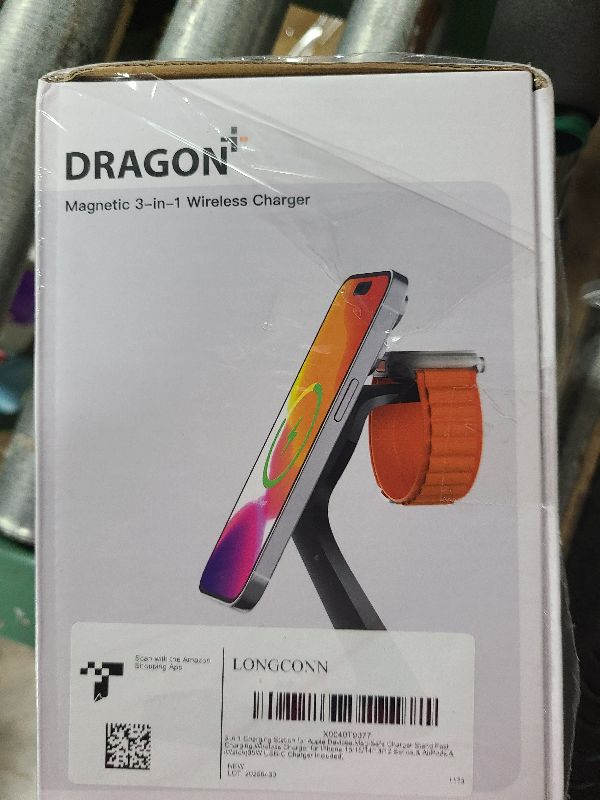 Photo 1 of 3 in 1 Charging Station for Apple Devices,Mag-Safe Charger Stand Fast Charging,Wireless Charger for iPhone 16/15/14/13/12 Series,& AirPods,& iWatch(USB-C Charger Included)