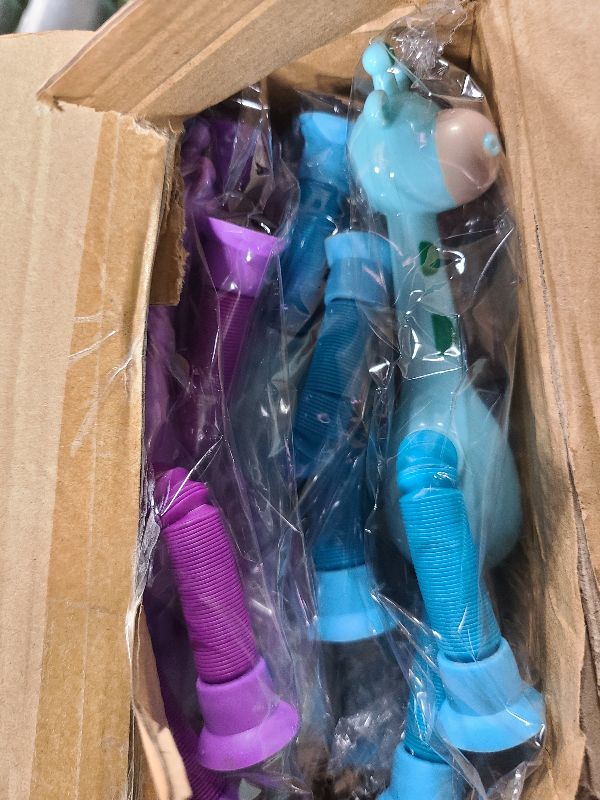 Photo 1 of 12Pack Telescopic Suction Cup Giraffe Toy, Pop Tubes Toddler Travel Toys, Educational Fidget Toys for Anxiety Kids for 3 4 5 6 7 8 9 Year Old Boys Girls