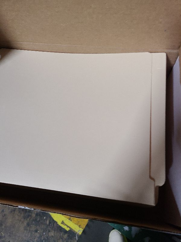 Photo 1 of 50 End Tab Fastener File Folders - Reinforced Straight Cut Tab 2 Prong Folders- Designed to Organize Standard Medical Files and Office Documents - Letter Size, Manila, 50 Pack