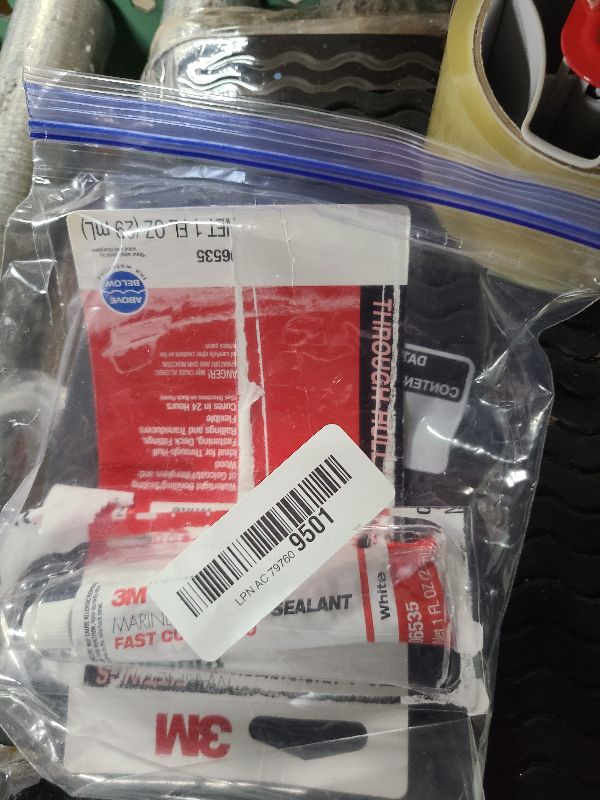 Photo 1 of 3M Marine Adhesive Sealant Fast Cure 5200 (06535) Permanent Bonding and Sealing for Boats and RVs Above and Below the Waterline Waterproof Repair, White, 1 fl oz Tube