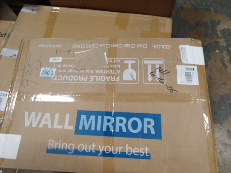 Photo 1 of 36"x24" Bathroom Mirror for Wall, Irregular Bathroom Mirrors for Over Sink, espejos decorativos de pared, Modern Metal Framed Vanity Mirror for Bedroom, Entryway, Bathroom, Living Room, Black