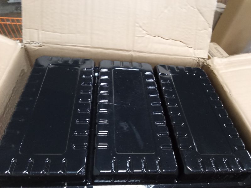 Photo 1 of Shellwei 20 Pack Extra Large Divided Catering Trays with Lids 15 x 10 Inch Charcuterie Board with Lid Reusable Plastic Tiramisu Catering Trays Serving Platter for Travel Picnic Party (Black)