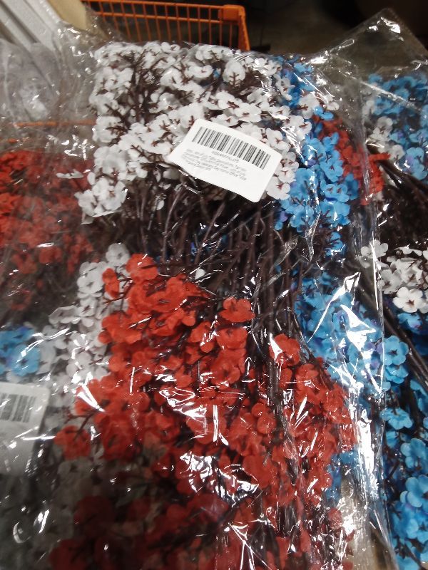 Photo 1 of 4th of July Table Decorations, Patriotic Handmade 12Pcs Artificial Flowers Red Blue White Patriotic Picks for Fourth of July Memorial Day Veterans Day Home Office Table Centerpiece Decor Gift