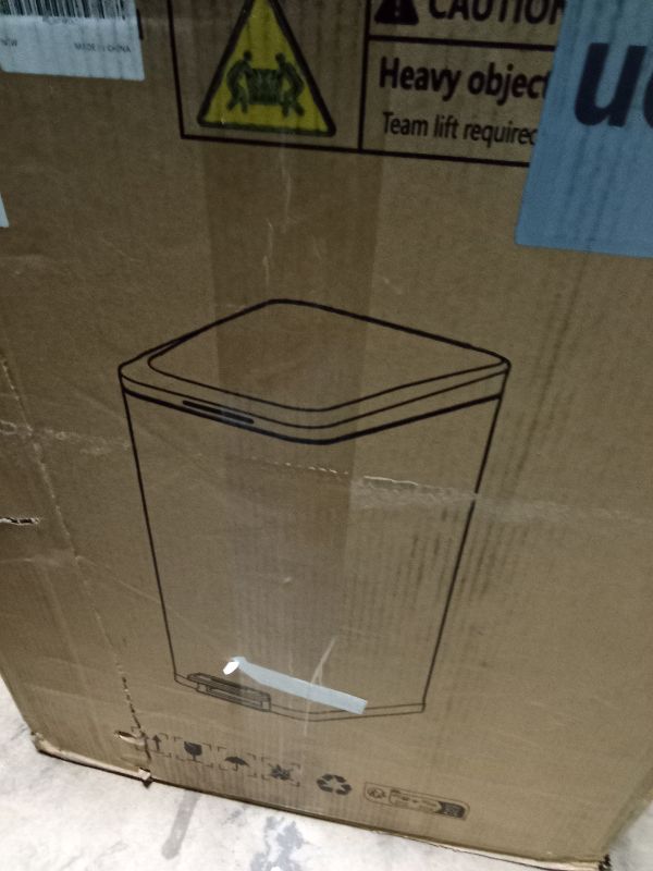 Photo 1 of 13.2 Gallon / 50L Kitchen Trash Can, Slim Stainless Steel Garbage Can with Removable Inner Bucket, Fingerprint-Proof Step Rubbish Bin with Soft-Close Lid for Narrow Space, Silver