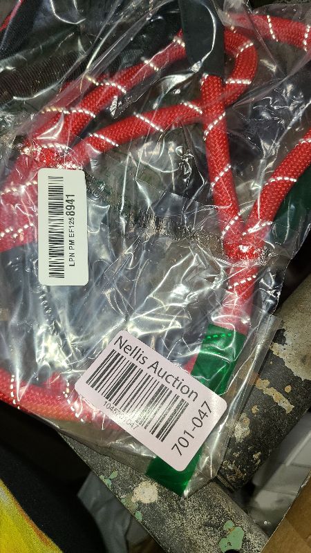 Photo 1 of  PetBonus Two Handles Dog Leash, 5FT Heavy Duty Pet Rope Leash with Quick Release Metal Clip, Comfortable Durable Traffic Handle, Reflective Training Lead for Medium Large Dogs (Red) 