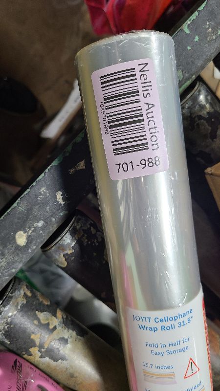 Photo 1 of 100 ft Clear Cellophane Wrap Roll (31.5 in x 100 ft) - 3 Mil Thicken Cellophane Roll, Clear Cellophane Bags Large, Clear Wrapping Paper for Flower Gift Baskets Wrap (31.5" fold into 16")