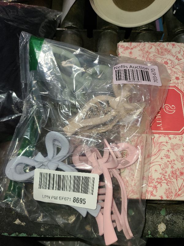 Photo 1 of 4 PCS Bow Hair Clips for Women Bow Claw Clip 5" Large Hair Claw Clips for Thick and Long Hair Cute Bows Jaw Clip (Pink + Blue + Green + Dark Apricot)