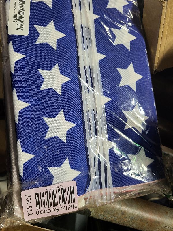 Photo 1 of 4th of July Decorations 3 x 6 Ft American Pleated Fan Flag USA Patriotic Bunting Flags, 4PCS Red White Blue Hanging American Banners Porch Sign for Memorial Veterans Labor Presidents Day Parties Accessories