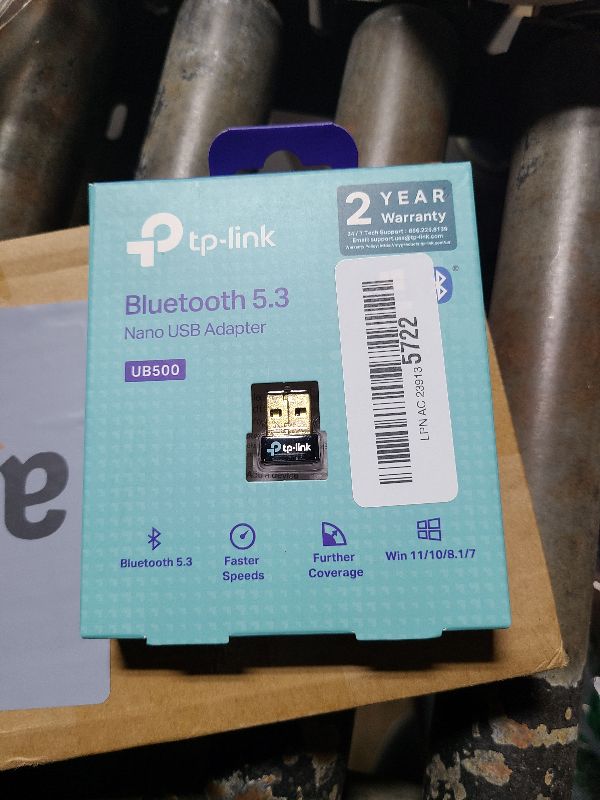 Photo 1 of TP-Link USB Bluetooth Adapter for PC, Bluetooth 5.0/5.3 Dongle Receiver, Plug and Play, Nano Design, EDR & BLE, Supports Windows 11/10/8.1/7 for Desktop, Laptop, PS5/PS4/Xbox Controller (UB500)