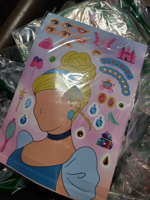 Photo 1 of 36 PCS Make-a-face Sticker Sheets Large Make Your Own Mix and Match Sheets Play Set Reusable Stickers Fantasy Kids Arts and Crafts Activity Party Favor Supplies Craft (Princess)