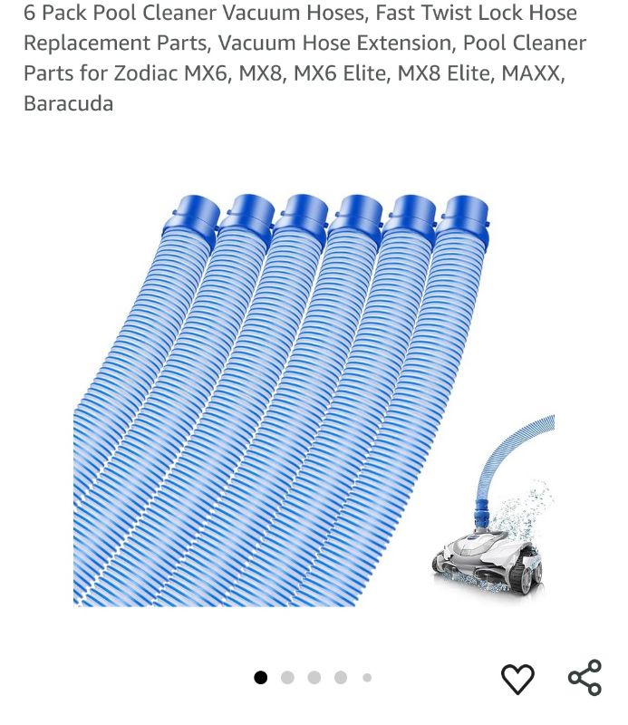 Photo 1 of 6 Pack Pool Cleaner Vacuum Hoses, Fast Twist Lock Hose Replacement Parts, Vacuum Hose Extension, Pool Cleaner Parts for Zodiac MX6, MX8, MX6 Elite, MX8 Elite, MAXX, Baracuda 