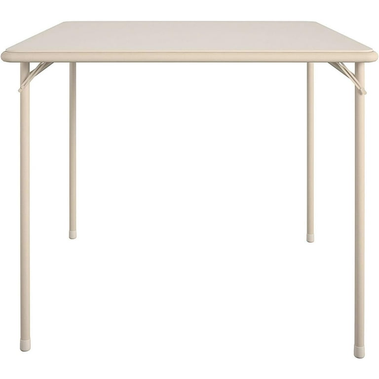 Photo 1 of 34" Square Vinyl Top Folding Card Table, Black