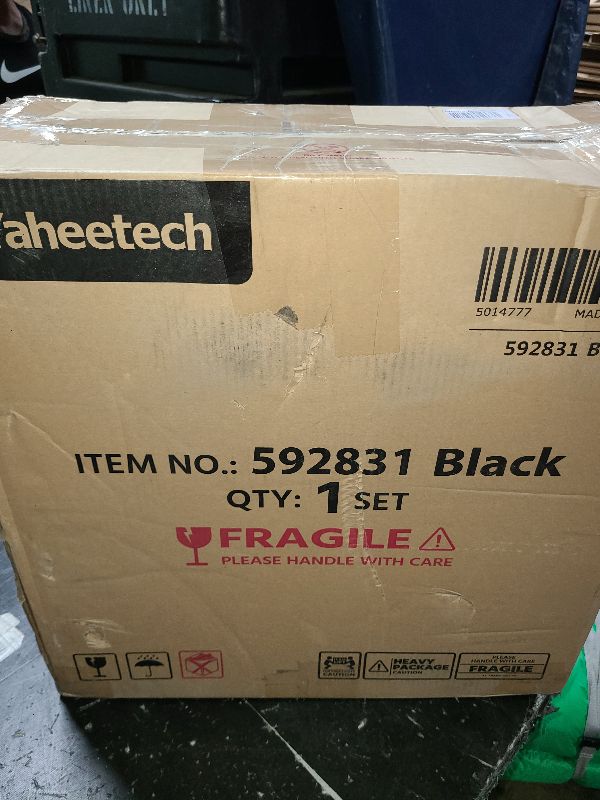 Photo 1 of  Yaheetech Ergonomic Office Chair, High Back Desk Chair with Headrest and Flip-up Armrest Lumbar Support for Home Office Meeting Room Study, Black