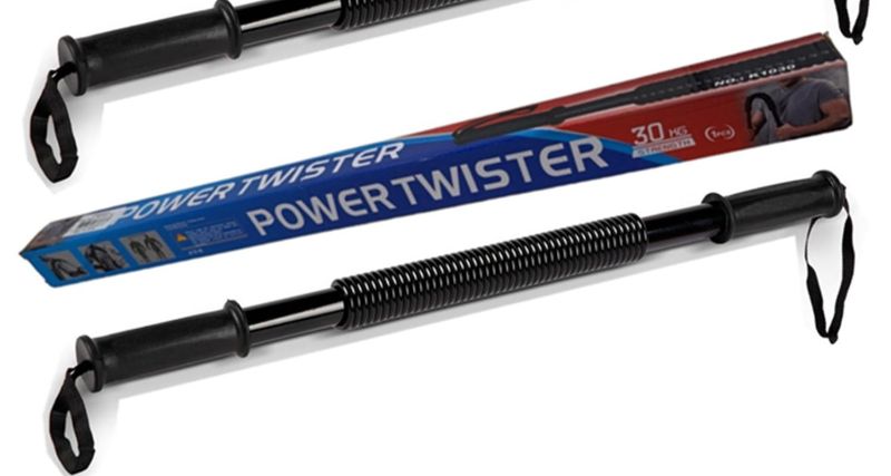 Photo 1 of 1 Pack of Power Twister Bar Set, Upper Body Workout, Arms Strength Training, Chest, Heavy Duty Spring bar (66lb - 30kg for Intermediate & Advanced levels 