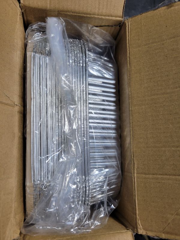 Photo 1 of 8x8 Inch Disposable Aluminum Foil Pans with Lids (15 Pack) - Heavy-Duty Baking Trays for Air Fryer, Oven, Microwave - Reusable & Leakproof Design