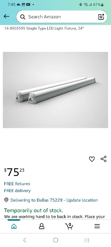Photo 1 of 14-9503595 Single Type LED Light Fixture, 24”
