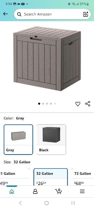 Photo 1 of 32 Gallon Deck Box Lockable Resin Indoor Outdoor Storage Box waterproof Outdoor Container for Patio Furniture, Pool Accessories, Cushions, Garden Tools, Sports Equipment
400+ bought in past month