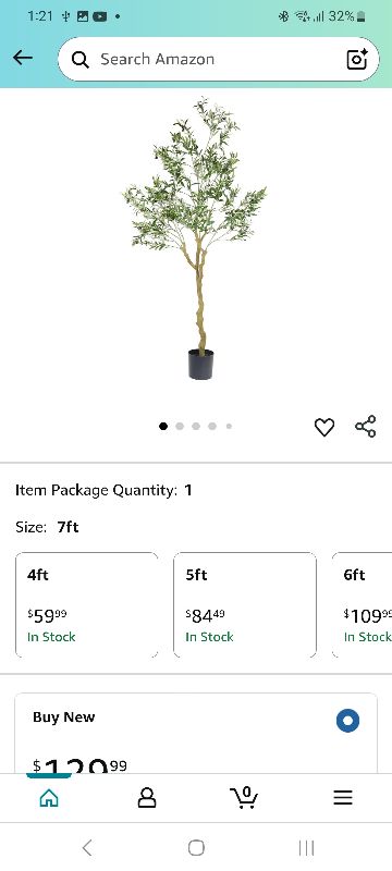 Photo 1 of (753)
Tall Faux Olive Tree?7ft?84in? Realistic Potted Silk Artificial Indoor with Green Leaves and Big Fruits for Home Office Living Room Bedroom Stairs Foyer Decor.