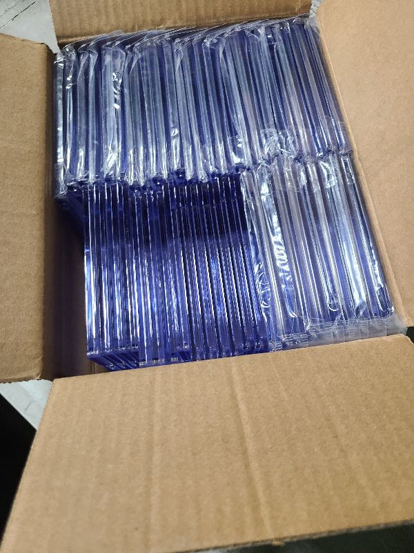 Photo 1 of 50ct Magnetic Card Holder, 35pt One Touch Card Holder, U-V Protectors Hard Plastic for Trading Cards, Magnet Case, Sports, Football, Baseball Cards Holder
