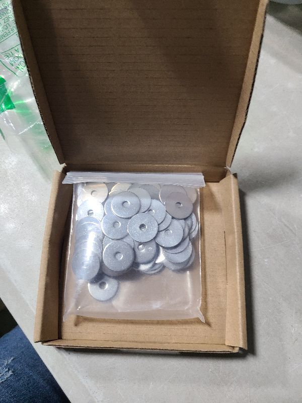 Photo 1 of 100PCS #8 x 3/4" Fender Washers, 18-8(304) Stainless Steel Flat Fender Washer, 3/16'' ID x 3/4" OD, 0.045'' Thick