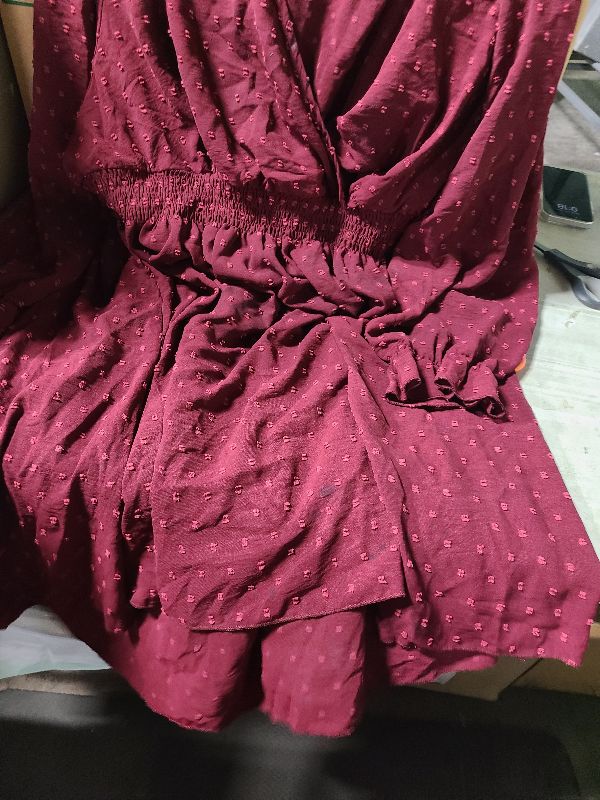 Photo 1 of  Women's Plus Size Maxi Dress V Neck Short Sleeve Swiss Dot A Line High Waist Flowy Casual Summer Dresses 2025