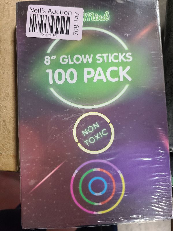 Photo 1 of 100 Ultra Bright Glow Sticks Bulk Party Pack - Halloween Glow in the Dark Party Supplies Pack - 8" Glowsticks Party Favors with Bracelets and Necklaces