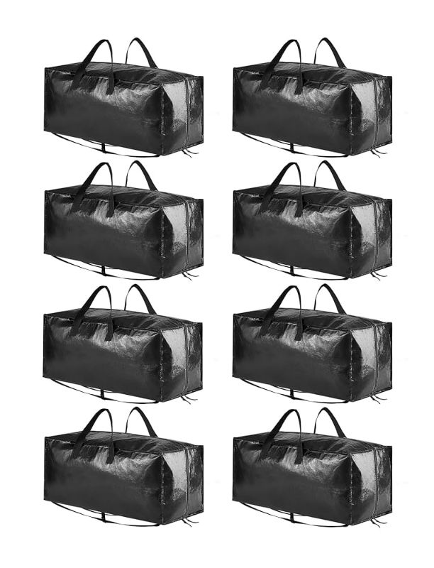 Photo 1 of  SpaceAid Heavy Duty Moving Bags, Extra Large Storage Totes With Backpack Straps, Strong Handles & Zippers - Alternative to Boxes, Packing Supplies, Black (8 Pack)
Amazon's Choice 