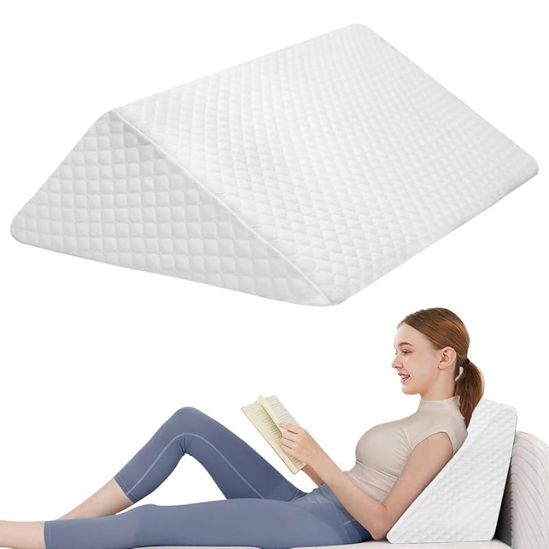 Photo 1 of  Knee Wedge Pillow Triangle Sleep Support Pillow for Back, Leg, Hip (White)
