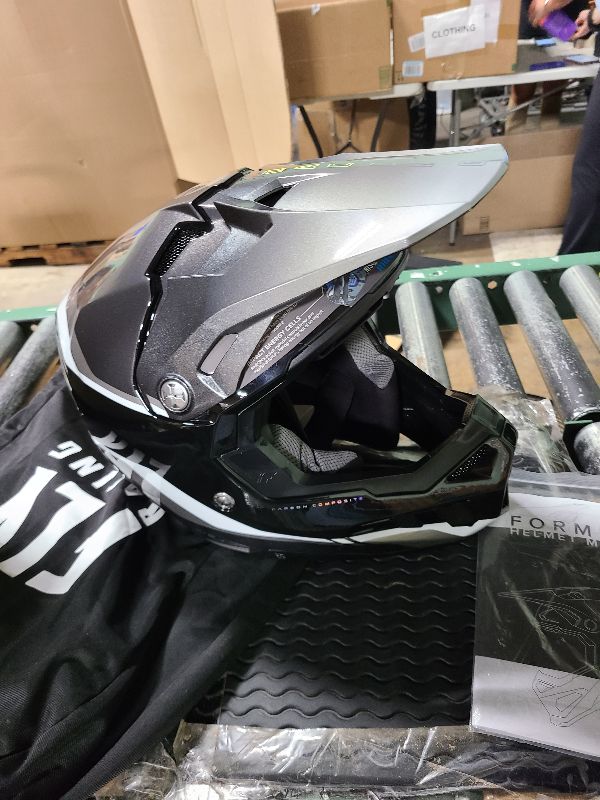 Photo 1 of  Fly Racing 2022 Adult Formula CC Driver Helmet (Black/Charcoal/White, Medium)
