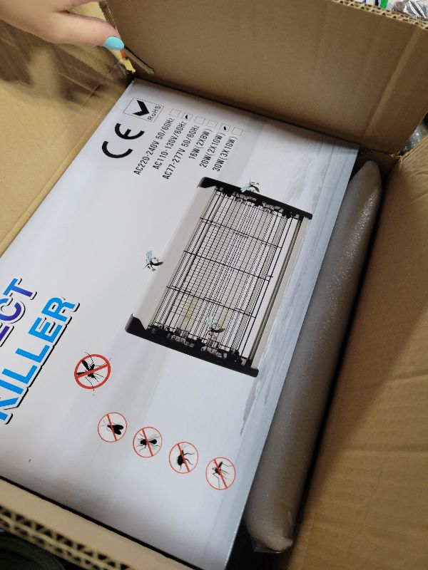 Photo 1 of 2 Pcs Electric Bug Zapper Indoor Insect Killer with Replacements Bulbs 20W Blue Light Powerful 2800V Attract Fly and Mosquito Traps with Circuit No Load Protection Outdoor Plug in Pest Control