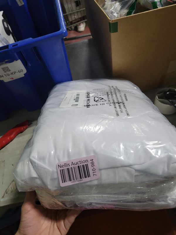 Photo 1 of 6 Pack 120 In Round White Tablecloths - Reusable Polyester Table Covers – Protect from Spills (Not Waterproof) – for Weddings, Banquets, Parties – Ships Folded, Wrinkles Likely, Steam Before Use