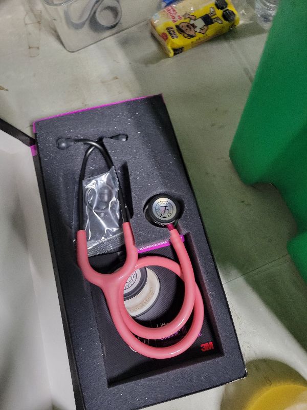Photo 1 of 3M Littmann Classic III Monitoring Stethoscope, 5962, More Than+C19:C70 2X as Loud, Weighs Less, Stainless Steel Mirror-Finish Chestpiece, 27" Pearl Pink Tube, Pink Stem, and Smoke Headset