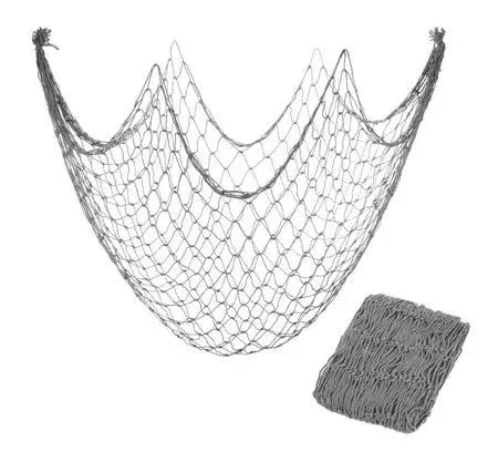 Photo 1 of 2 Pack Fish Net Decorations - 80x40 Inch Grey  Fishing Net Decor for Under The Sea Hawaiian Beach Themed Party, 3mm Thick Natural Cotton Versatile Nautical Netting for Party Wall Table Ceiling Decor
