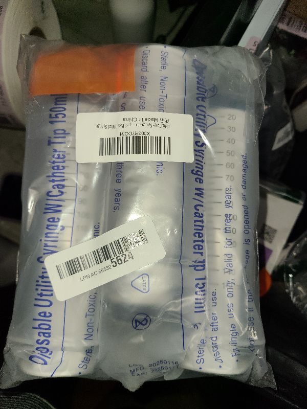 Photo 1 of 150ml Large Syringes for Liquid, Oral, Scientific Labs, Measurement, Dispensing, with Cap- 3 Pack 150 ml Syringe