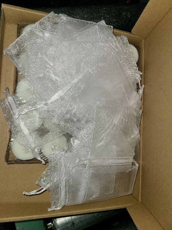 Photo 1 of 50 Set Funeral Party Favors Memorial White Candles Unscented Funeral Gifts Tealight Candles with Condolence Bereavement Cards and Organza Bags for Guest Celebration of Life Decorations (Elegant)